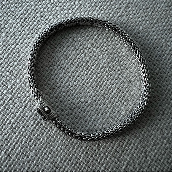 JOHN HARDY Black Sapphire Sterling Silver Balinese Rope Chain Bracelet - Picture 8 of 13